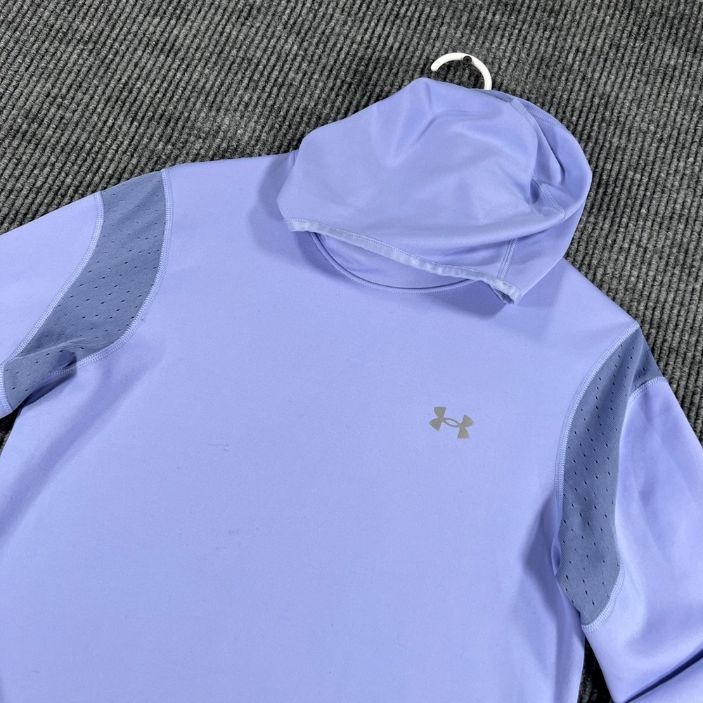 Under Armour ColdGear Hoodie Womens Medium Purple Long Sleeve Training Running